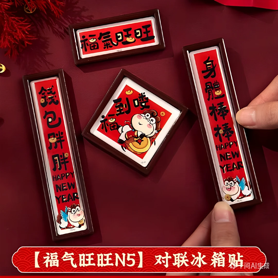 【XM-91068】马年冰箱贴磁吸贴2026年新款创意对联磁贴