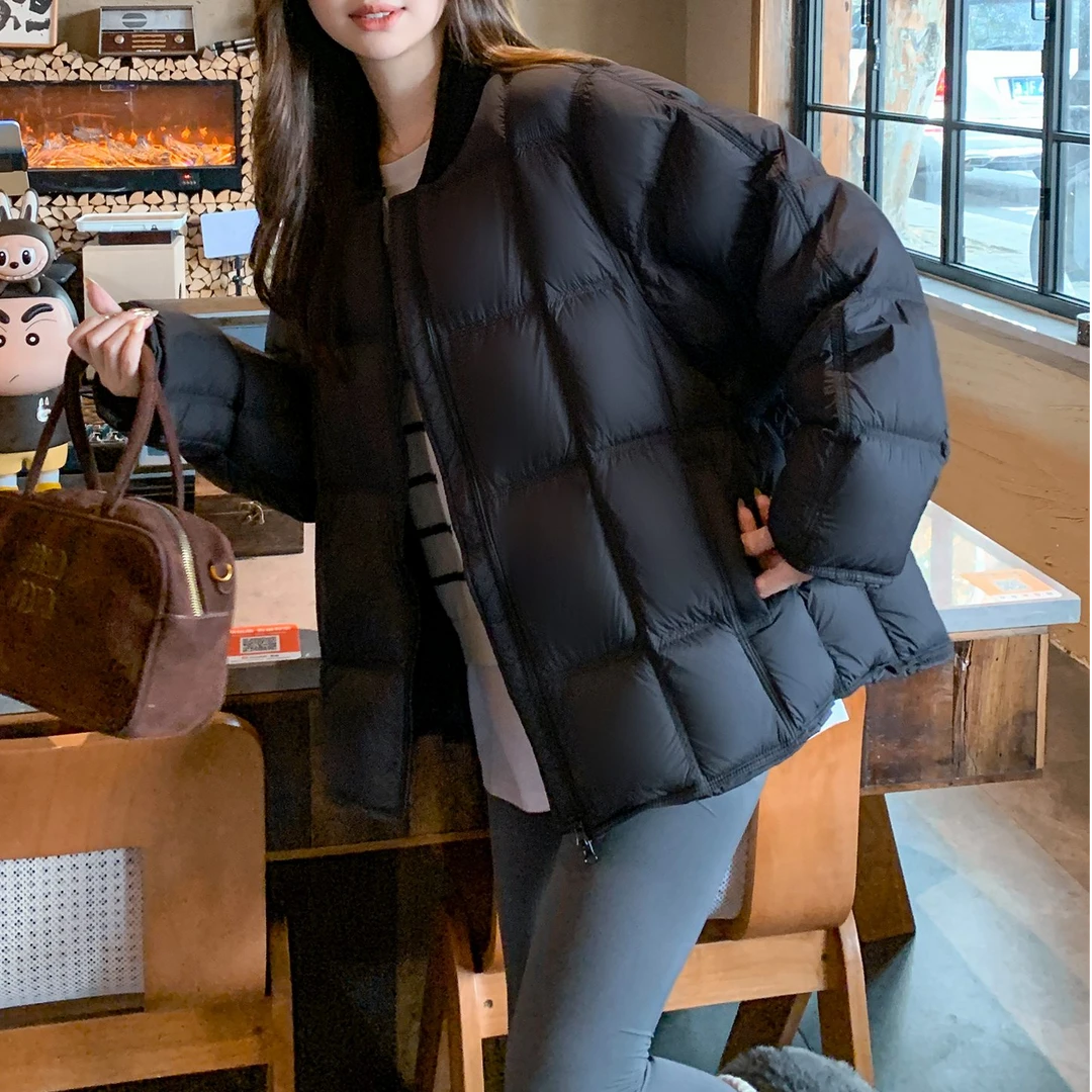 曼德西比利2025冬季新款羽绒服女士中长款泡芙宽松保暖面包服外套