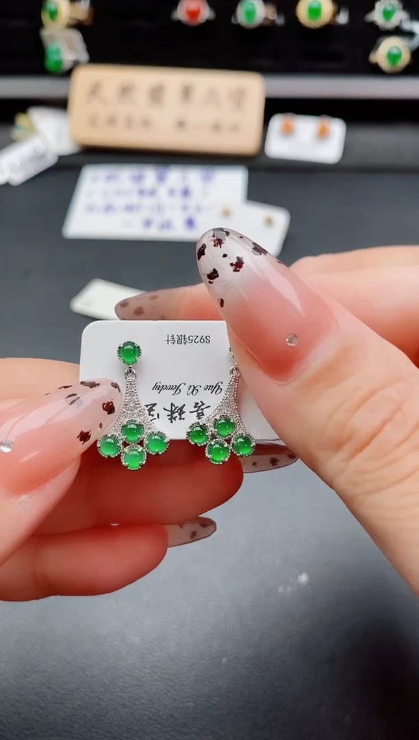 银S925镶嵌戒指翡翠1