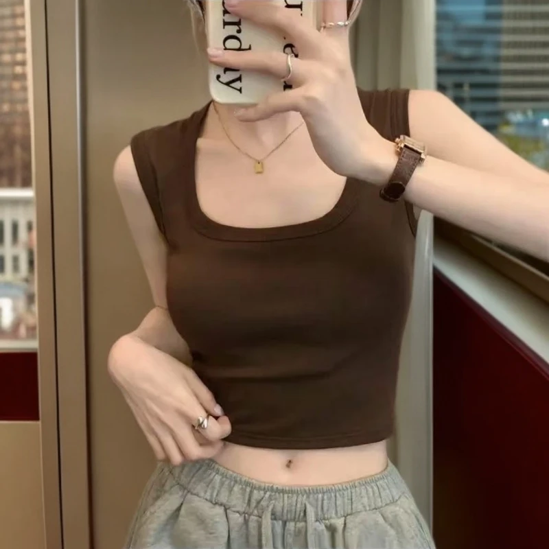 2025新款辣妹纯欲新款女背心打底内穿外搭显瘦修身百搭遮副乳101