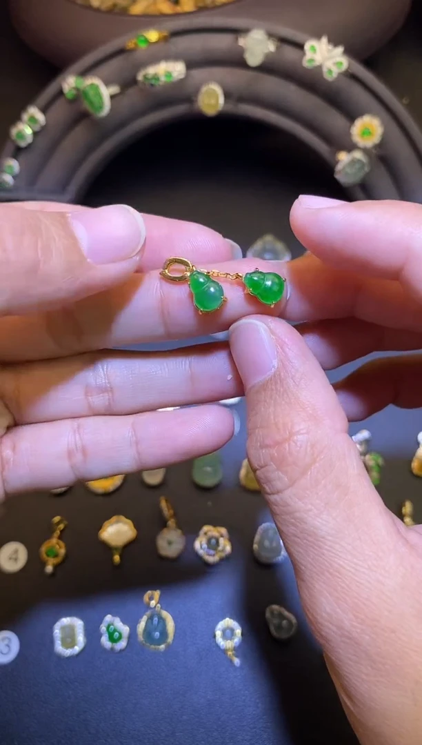 吊坠(不含链)银S925镶嵌翡翠1