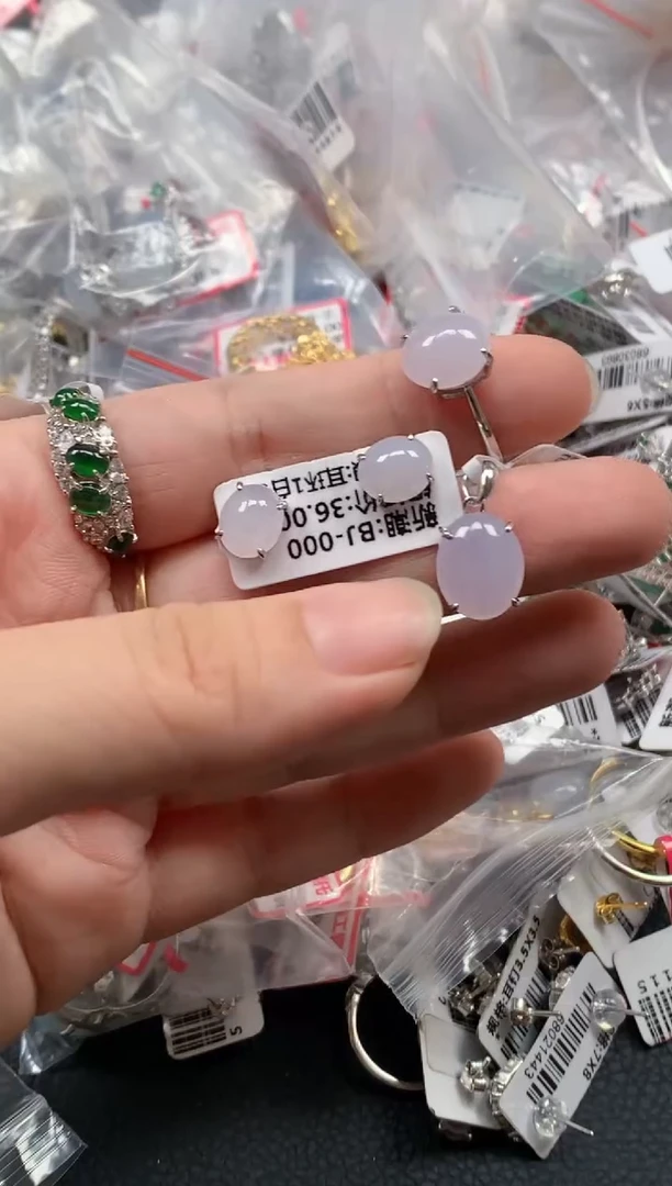 翡翠戒指银S925镶嵌天然A货缅甸翡翠