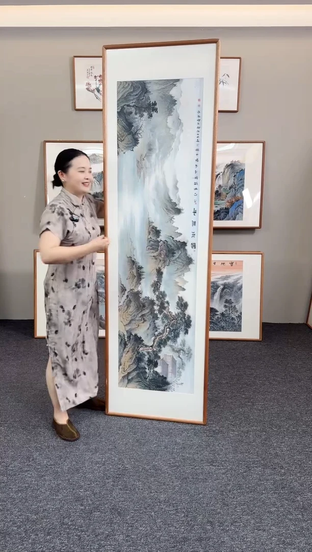 国画云水三千210*60手绘作品