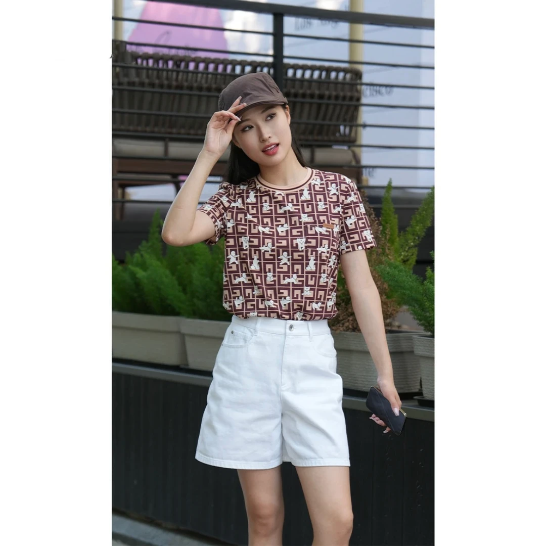 哥弟春夏新款百搭休闲舒适圆领宽松T恤1300343