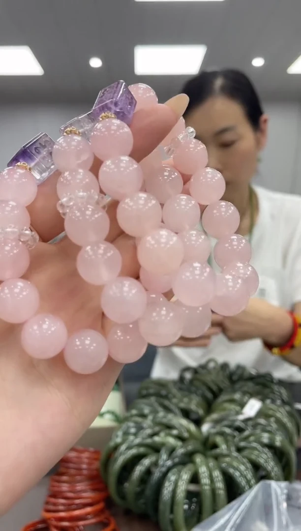 水晶手链未镶嵌多样性拍一发一粉水晶13-14