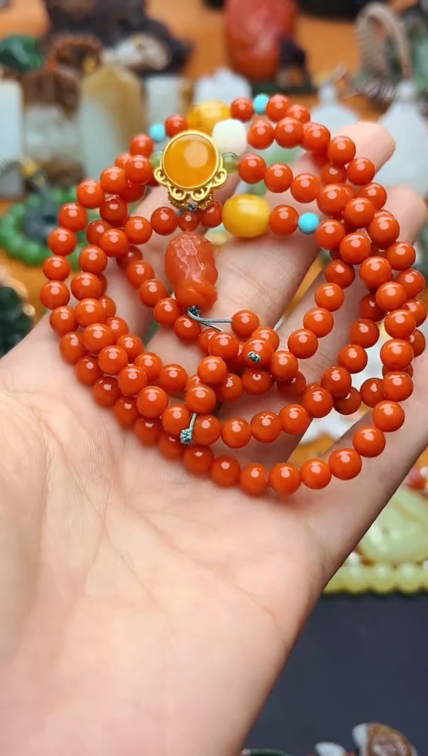 南红玛瑙手串未镶嵌多圈手串