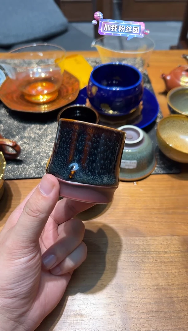 范泽锋竹节杯 柴烧褐鹧鸪