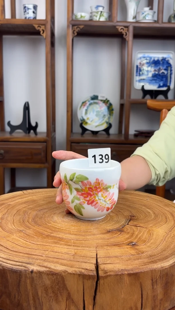 瓷国韵瓷坊-手工手绘大号葫芦杯139