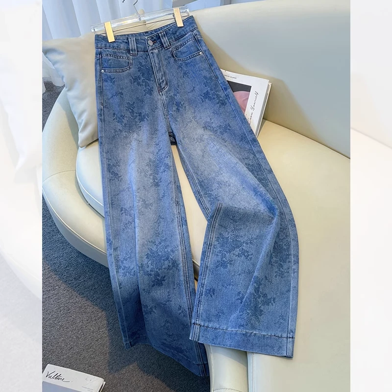 夏季天丝薄款阔腿牛仔裤直筒裤女小个子女裤九分裤子3306