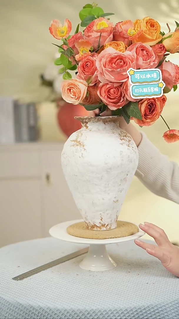 素雪景德镇高端陶瓷花瓶家居水培插花瓶