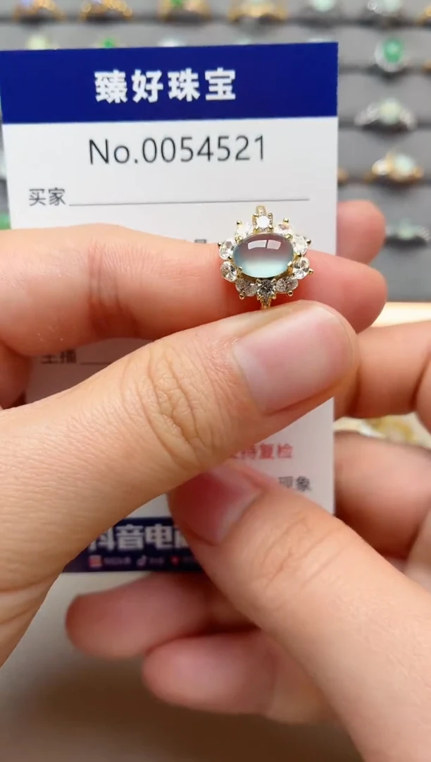 银S925镶嵌戒指翡翠1