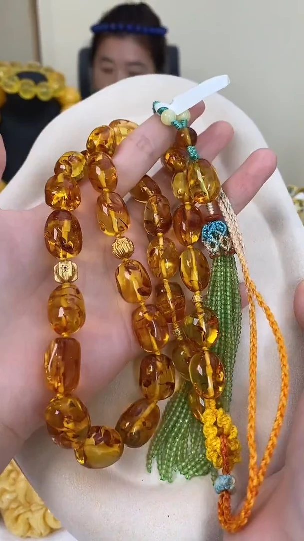 琥珀颈饰未镶嵌项链