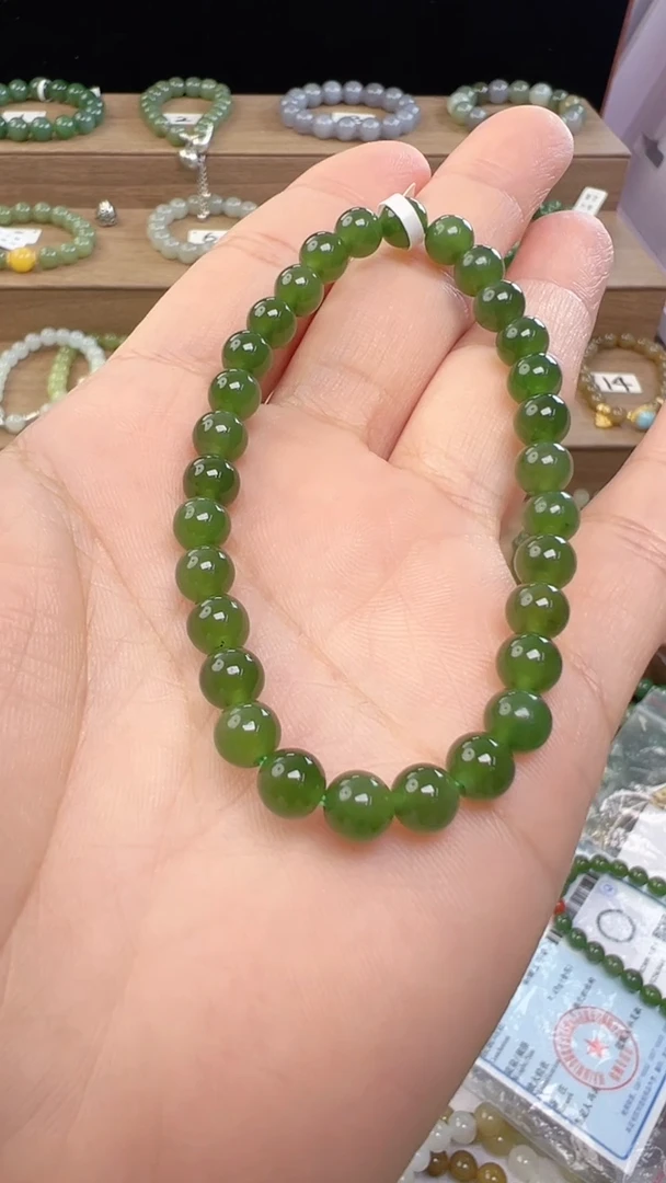 手链未镶嵌和田玉6m碧玉