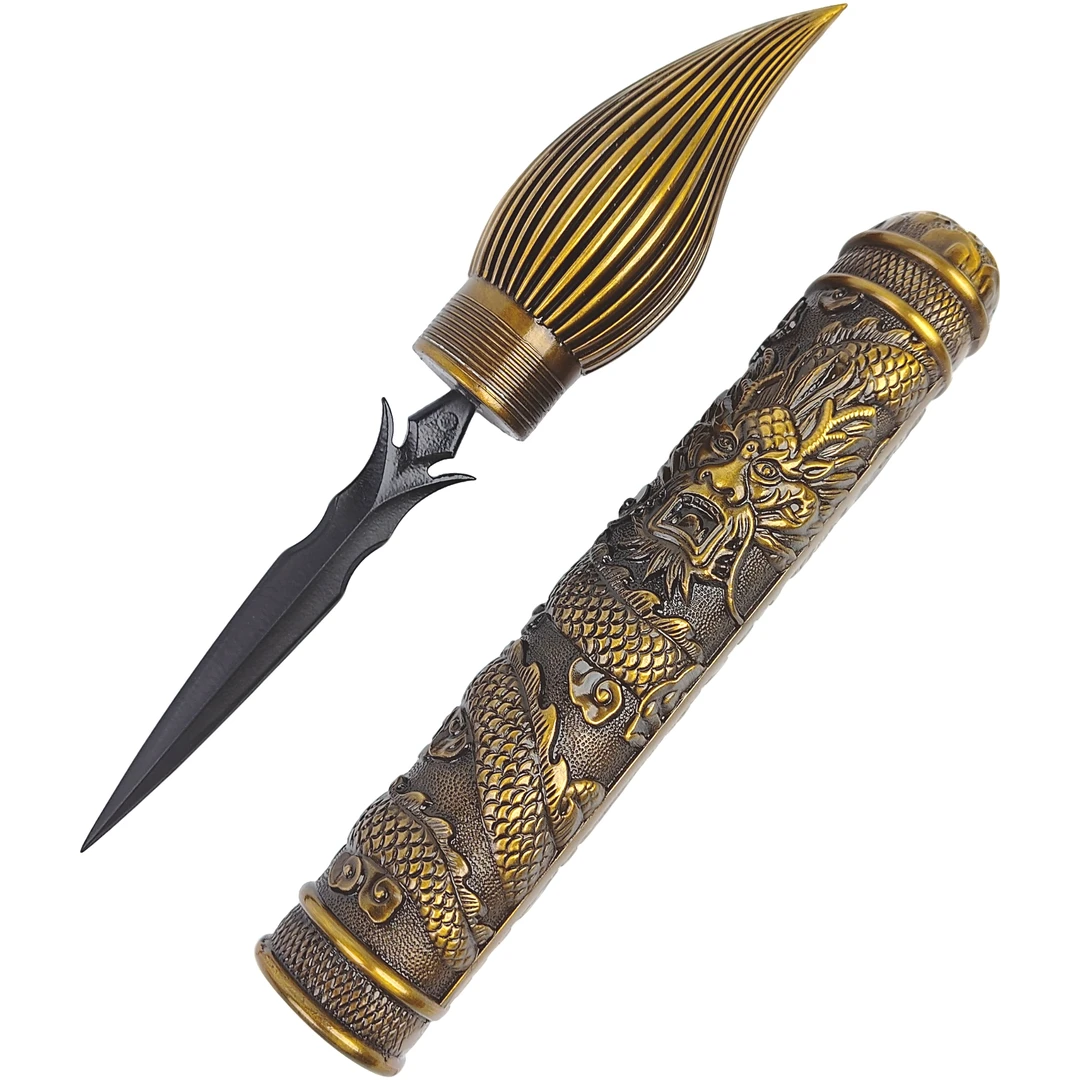 【11】判官笔金属外鞘碳钢烤漆刃材不开刃工艺品