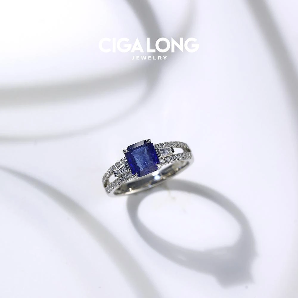 CIGALONGCIGALONG PT950蓝宝戒指2557