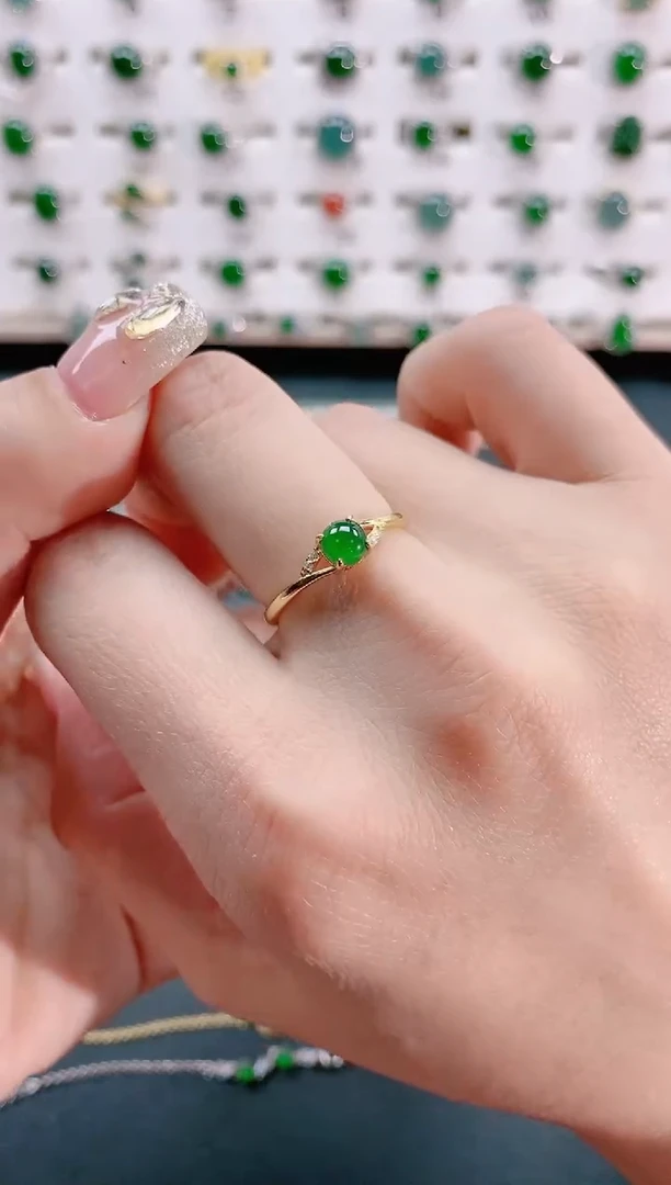 【闪购商品】翡翠戒指银S925镶嵌天然翡翠