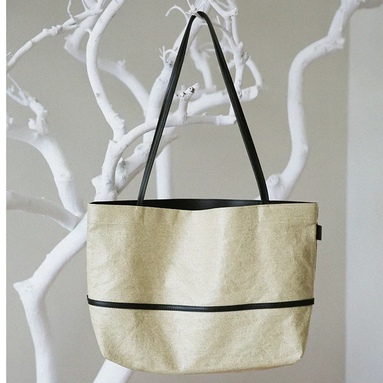帆布托特包包女式2025新款日系慵懒风大容量棉麻单肩包通勤手提袋