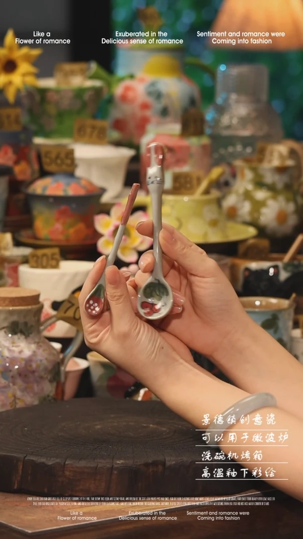 陶瓷随机景德镇高温釉下彩手工手绘款式