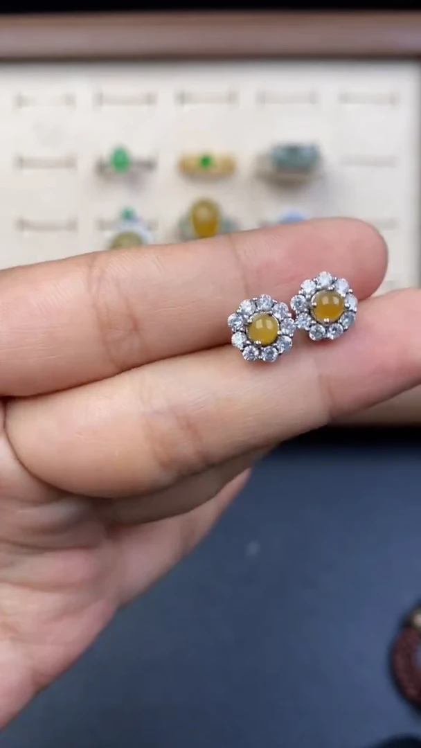 翡翠未镶嵌耳饰32414146788