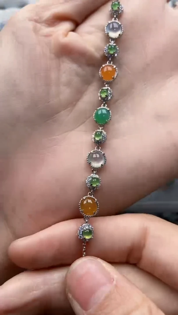 翡翠戒指银S925镶嵌4444---5