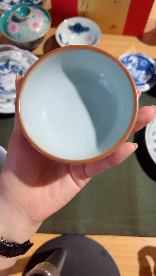 沁禾纯色汝窑单杯  蓝色