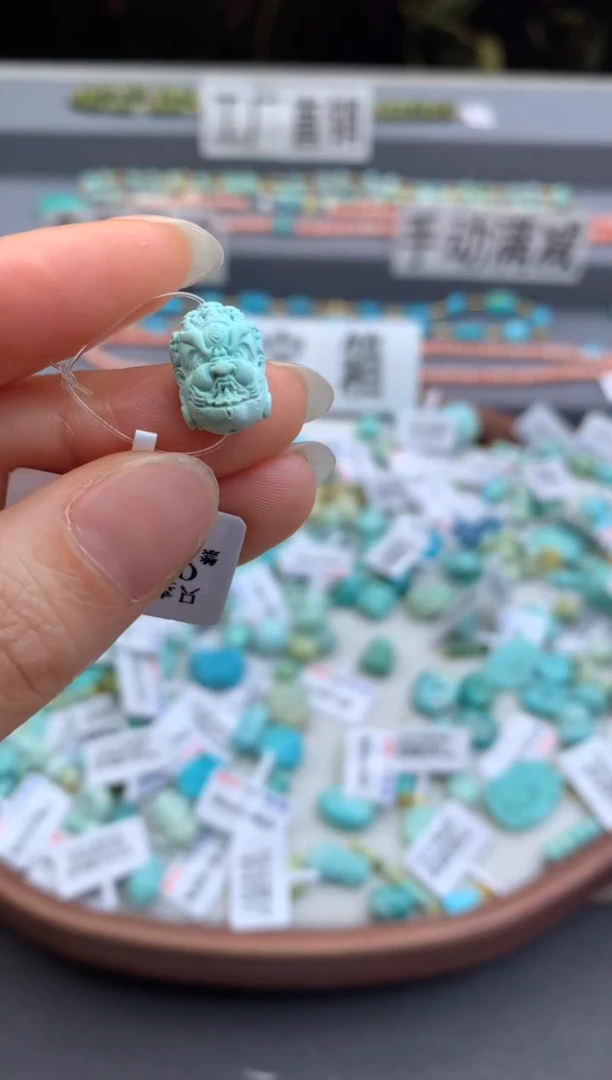 未镶嵌绿松石精工雕刻茜.H04