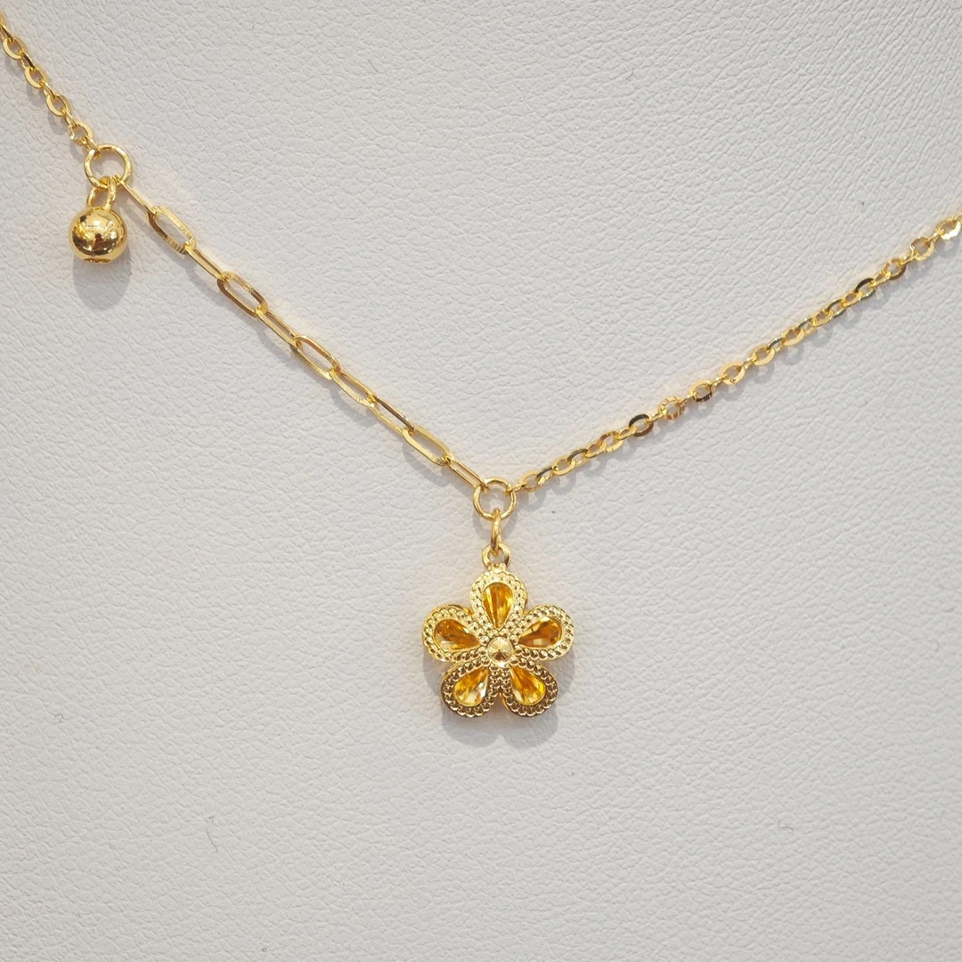 【桃觅】足金999小花套链