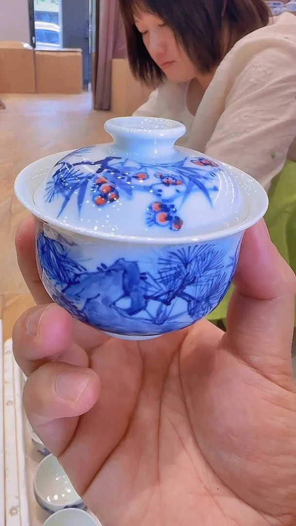 【不一样瓷器】-114青花松竹梅盖碗
