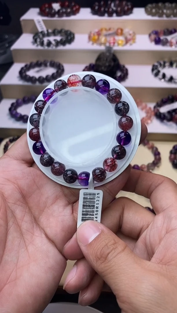 【闪购商品】水晶手链未镶嵌黑加仑超七单圈9m+