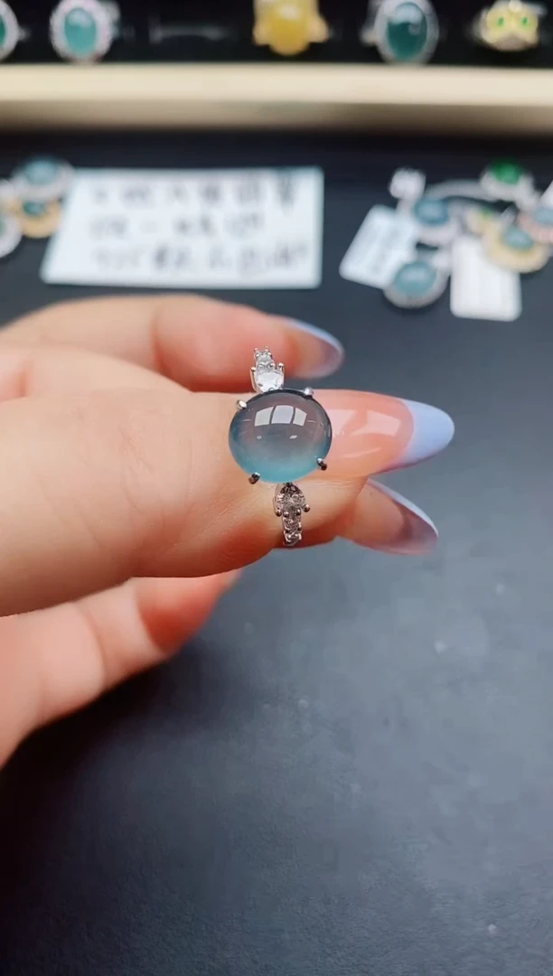 翡翠戒指银S925镶嵌321