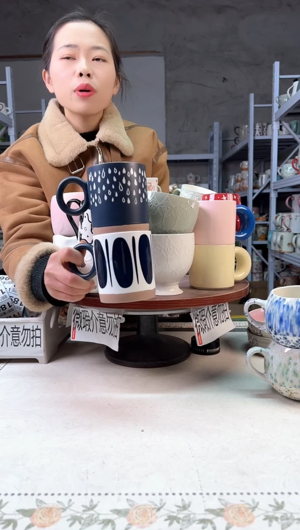 【闪购商品】陶瓷无盖款蓝雨滴蓝饼干380ml