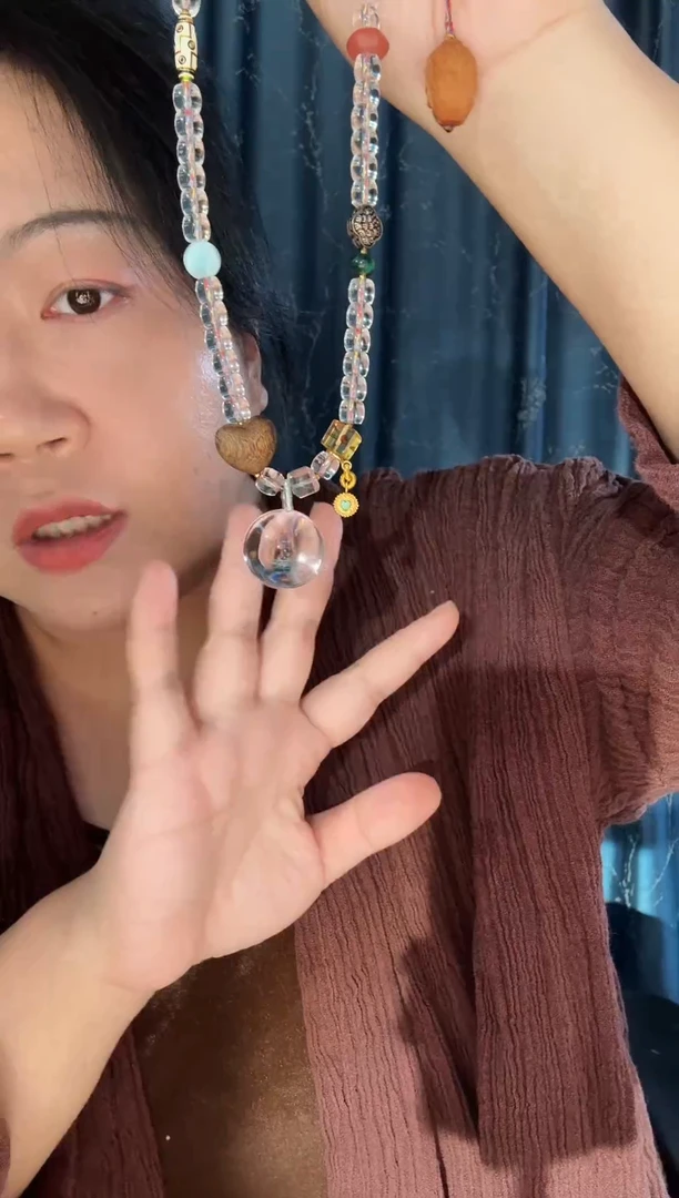 项链未镶嵌水晶白水晶球项链