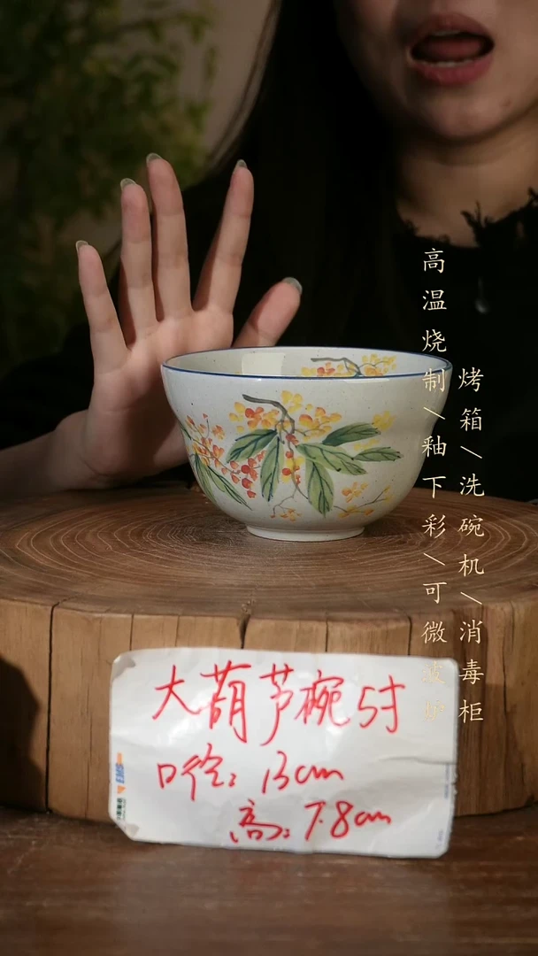 碗瓷景德镇手工手绘高温瓷釉下彩