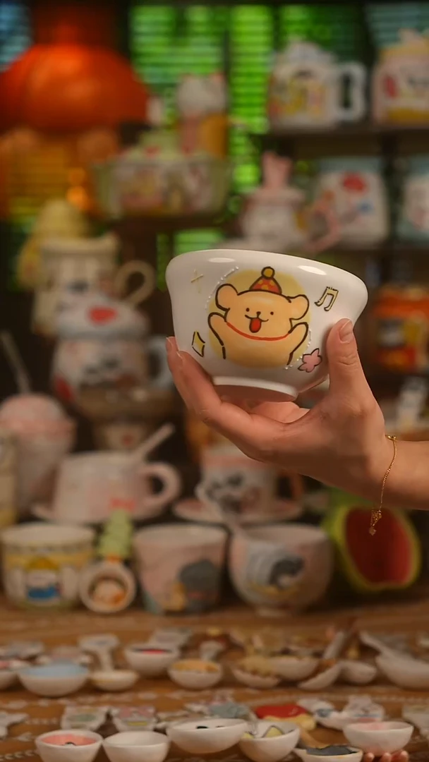 陶瓷无盖款景德镇高温釉下彩纯手绘创意瓷