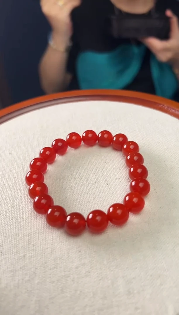 未镶嵌手串玛瑙/玉髓蚂蚁家红玛瑙手串