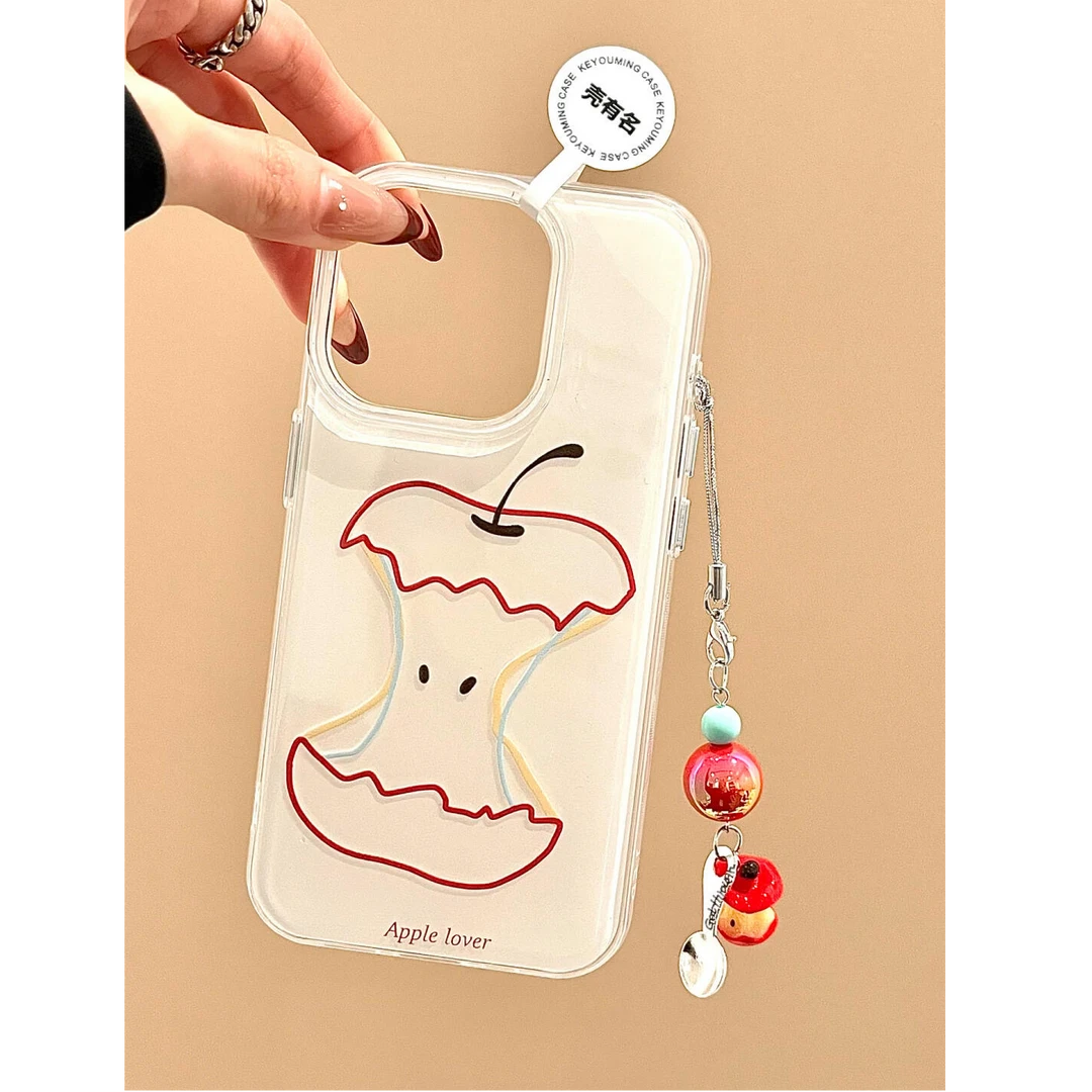 苹果核插画适用苹果手机壳华为vivo小米oppo荣耀红米一加全包软壳