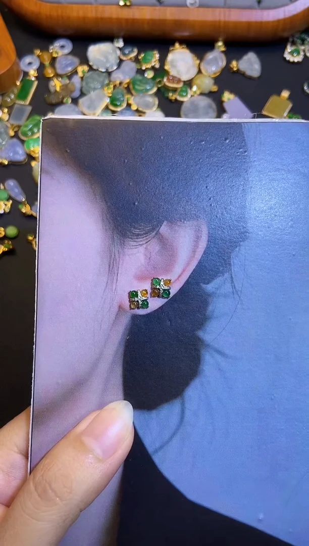吊坠(不含链)银S925镶嵌翡翠1
