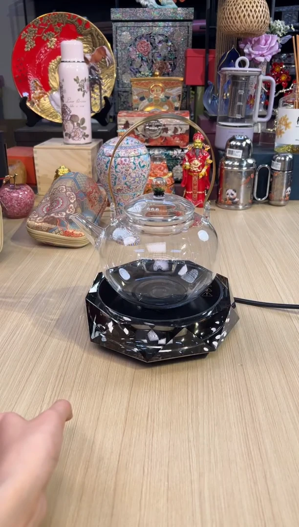 143福熙堂八方水晶电陶炉+绿壶