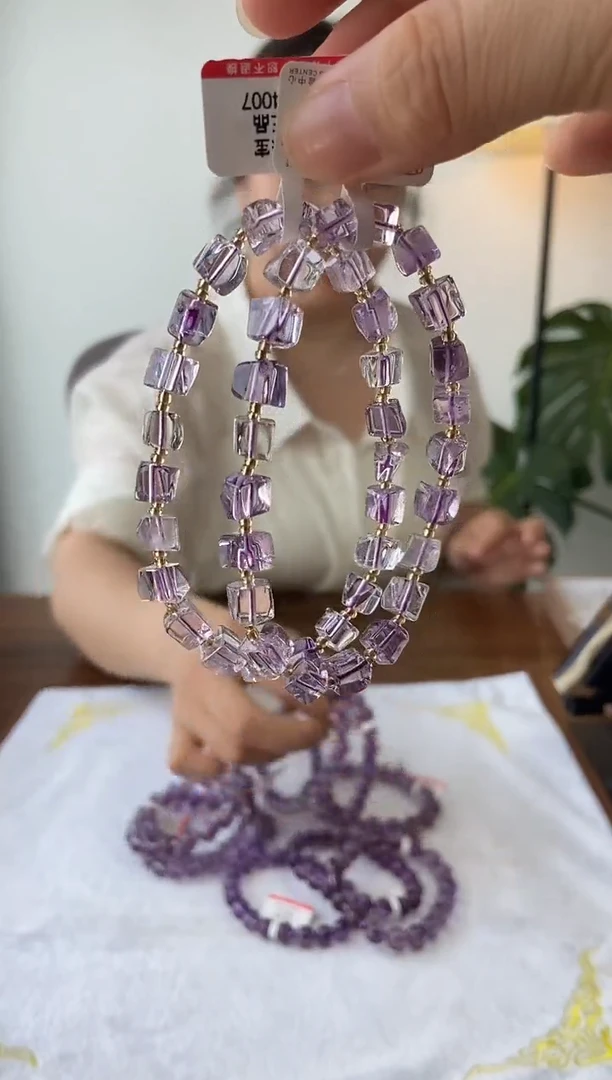 水晶手串未镶嵌紫水晶方糖