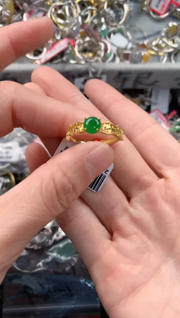 银S925镶嵌戒指翡翠111   2