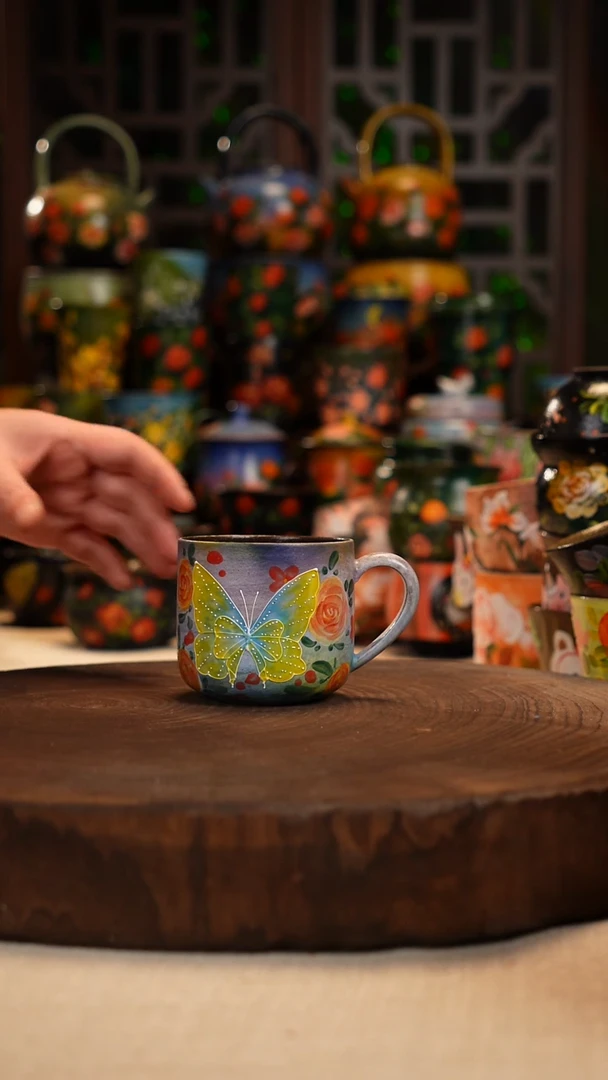 油画 手绘 釉 下彩