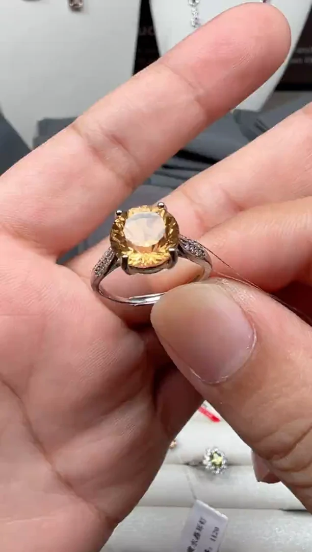 银S925镶嵌戒指黄晶17