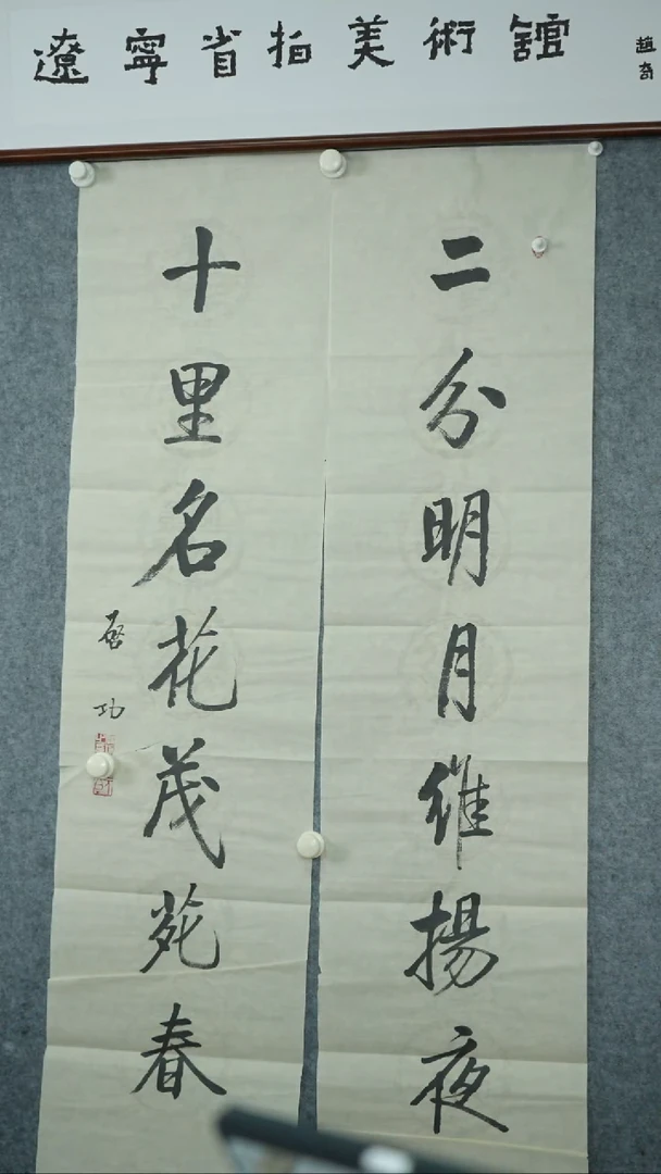 竖款【辽拍】启先生-书法对联（4.2平尺）