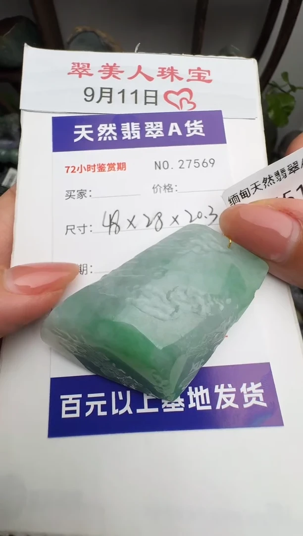 颈饰未镶嵌翡翠原石27569