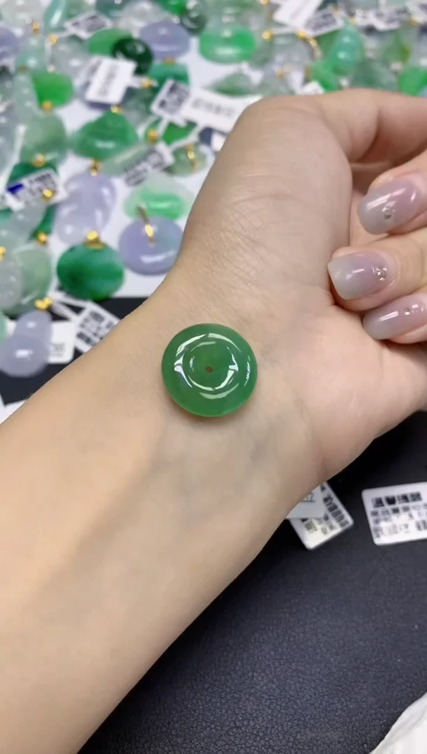 颈饰未镶嵌翡翠天然缅甸翡翠A货百元以上9元证书费自理