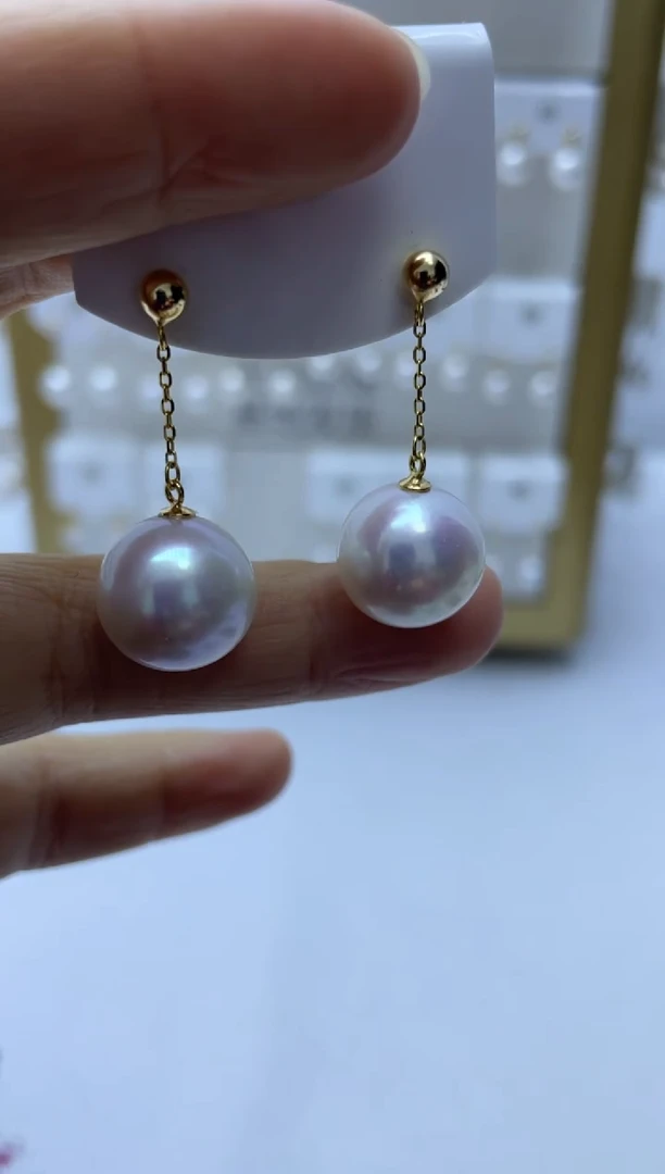 18K金镶嵌耳饰淡水珍珠126