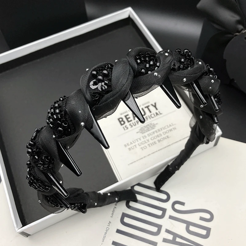 春夏新款轻奢复古港风女发箍手工发捆韩系气质网红极简风百搭头箍