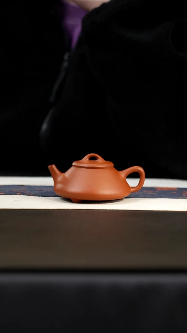 茶壶紫砂红降坡任瓢，150cc