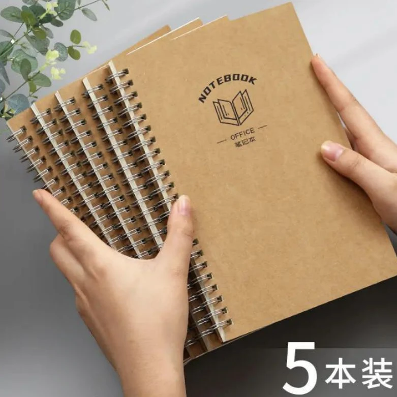 1-1 A5牛皮纸线圈本5本装 50张 横线内页