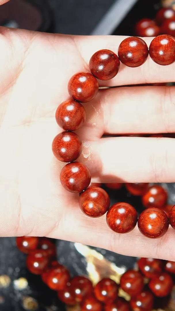 檀香紫檀（小叶紫檀）手串/手链1.2cm 爆满龙鳞 油性101